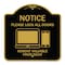 Signmission Please Lock All Doors Remove Valuables from Sight, Black & Gold Alum Sign, 18" x 18", BG-1818-23287 A-DES-BG-1818-23287 - alternate 1